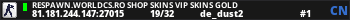 RESPAWN.WORLDCS.RO SHOP SKINS VIP SKINS GOLD
